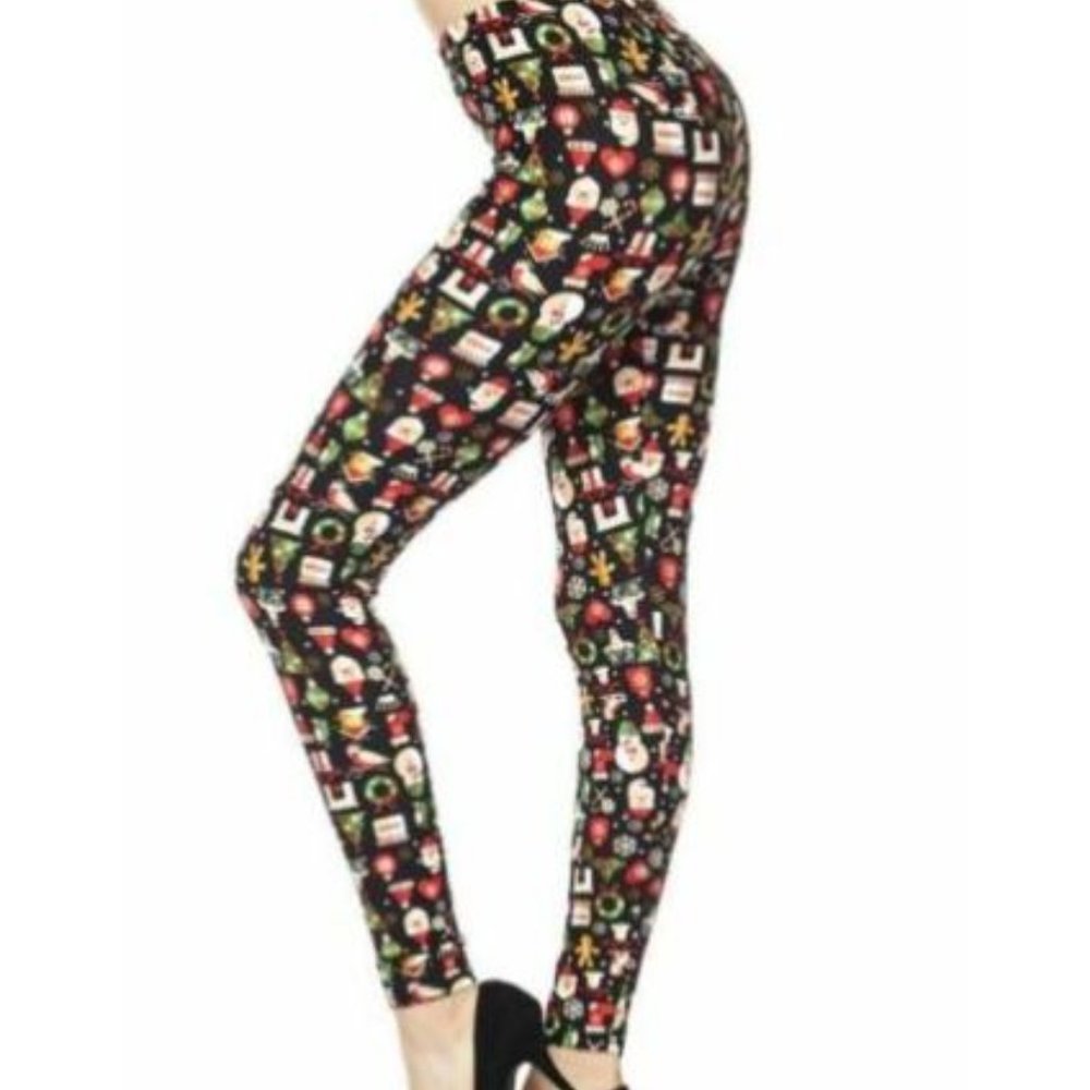 Santa Christmas Leggings OS, Plus, Extra Plus